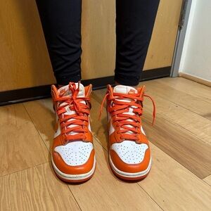 Nike Dunk High Syracuse-2021 Vibrant Orange and White Sneakers